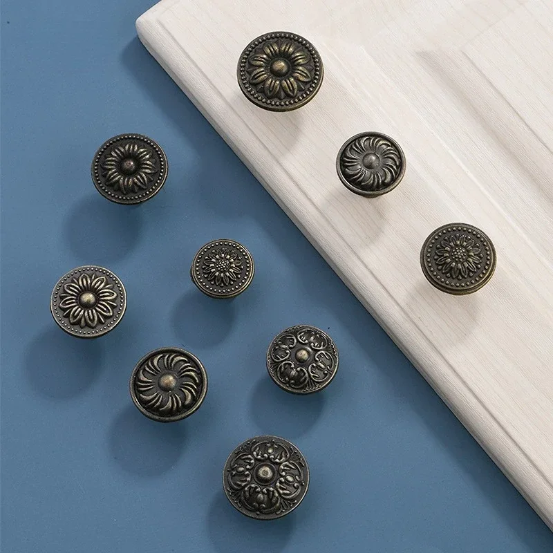 1pcs Antique Bronze kitchen cabinet drawer knobs dresser cupboard wardrobe furniture Pulls Handle Wooden Box Jewelry Box knobs