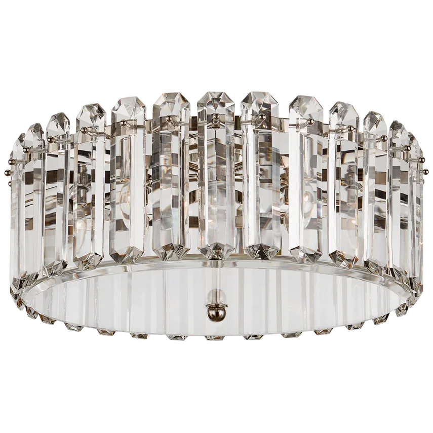 American Retro Round Villa Modern K9 Crystal Flush Mount  Luxury