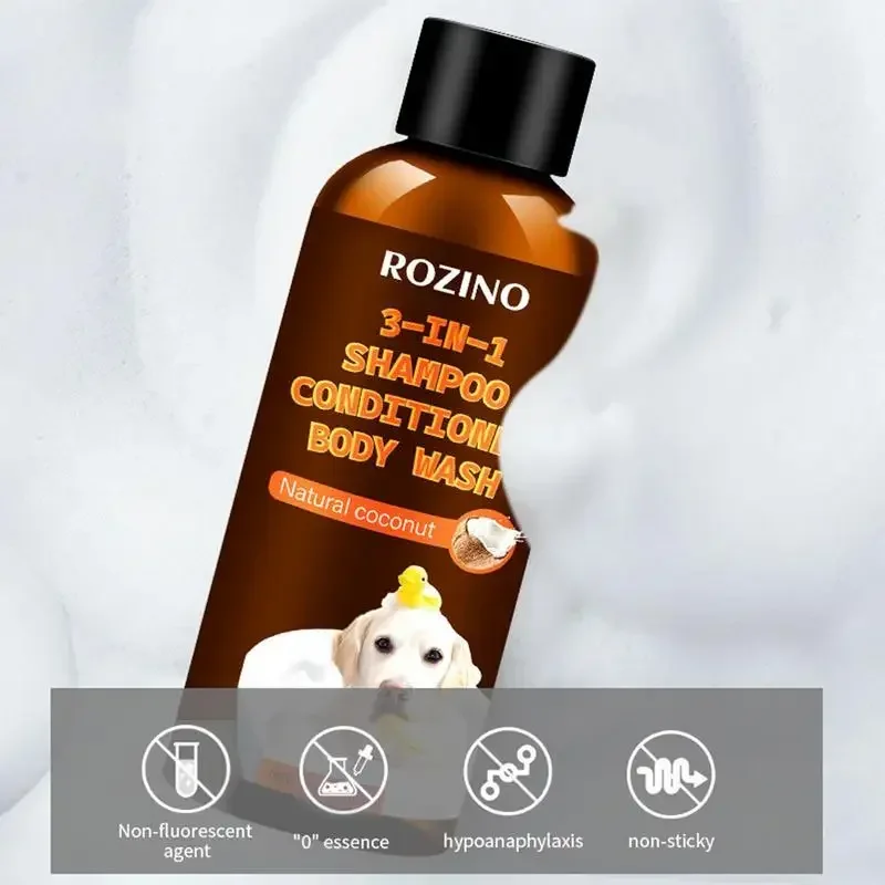 Dog Wash 3-in-1 Coconut Shampoo and Conditioner Plant-Based Organic Tearless Moisturizer Dog Shampoo and Conditioner Carpet