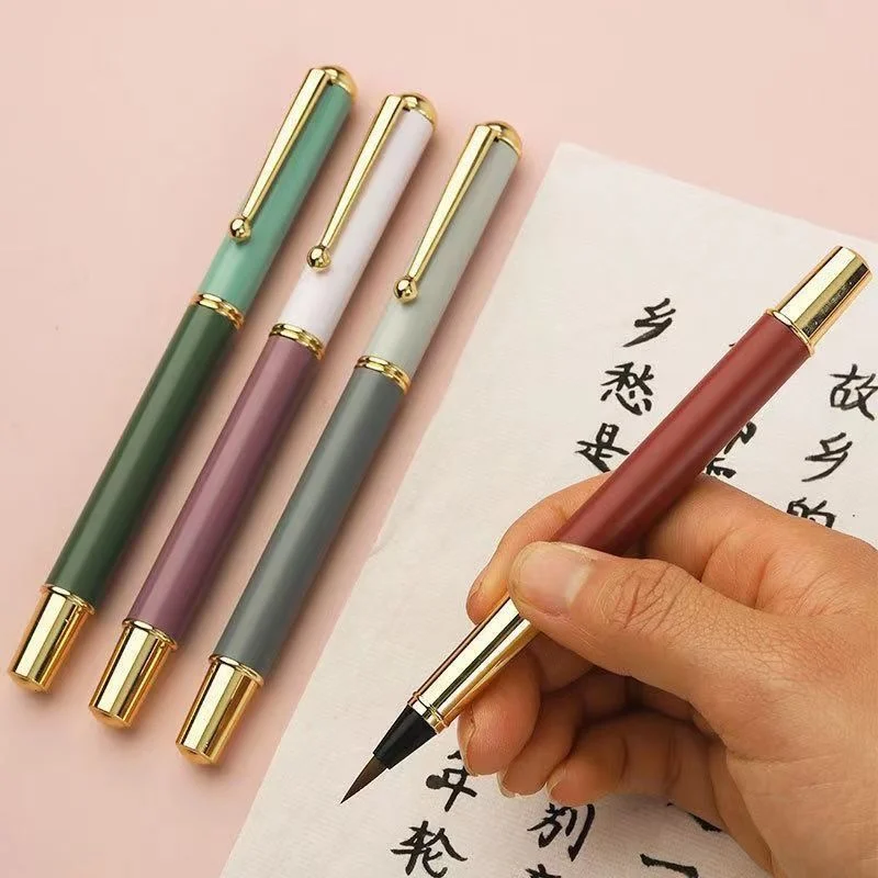 Calligraphy Brush Pen Ink-adding Fountain Pen with Fine Tip for Hand Lettering Art Drawing Stationery School Office Supplies