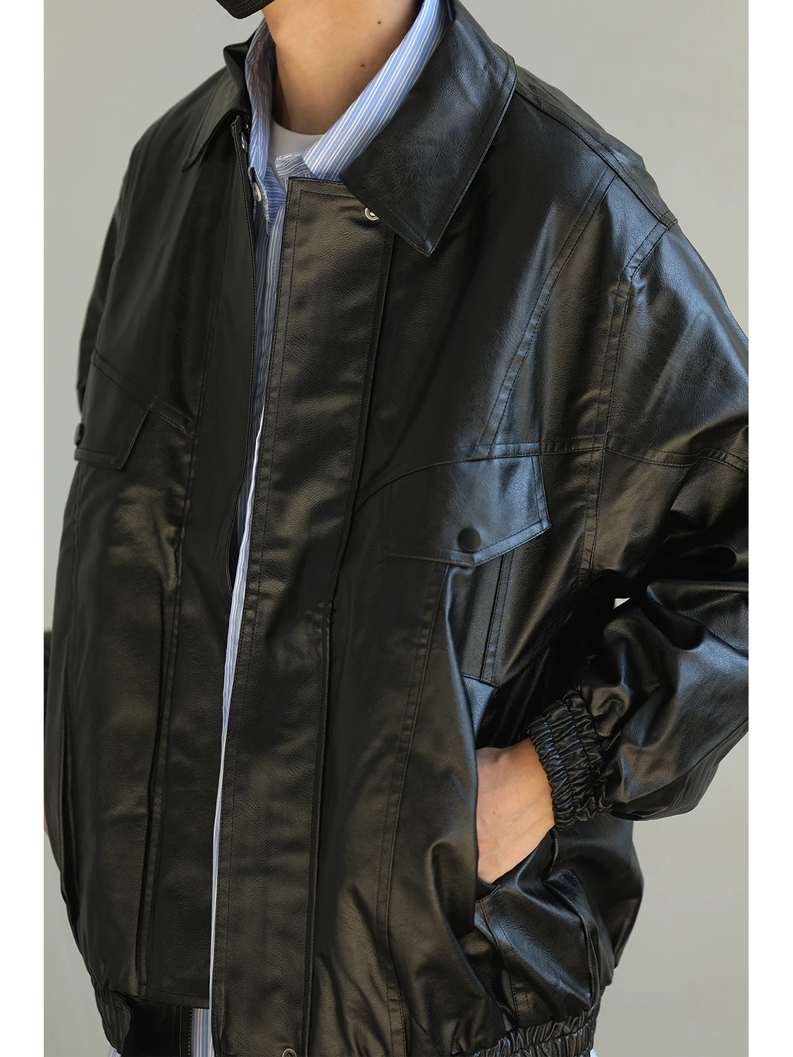 

LH Store American Sle Leather Jaet Men's Women's Spring Autumn New Retro Trend Loose Casual Couple PU Leather Jaet