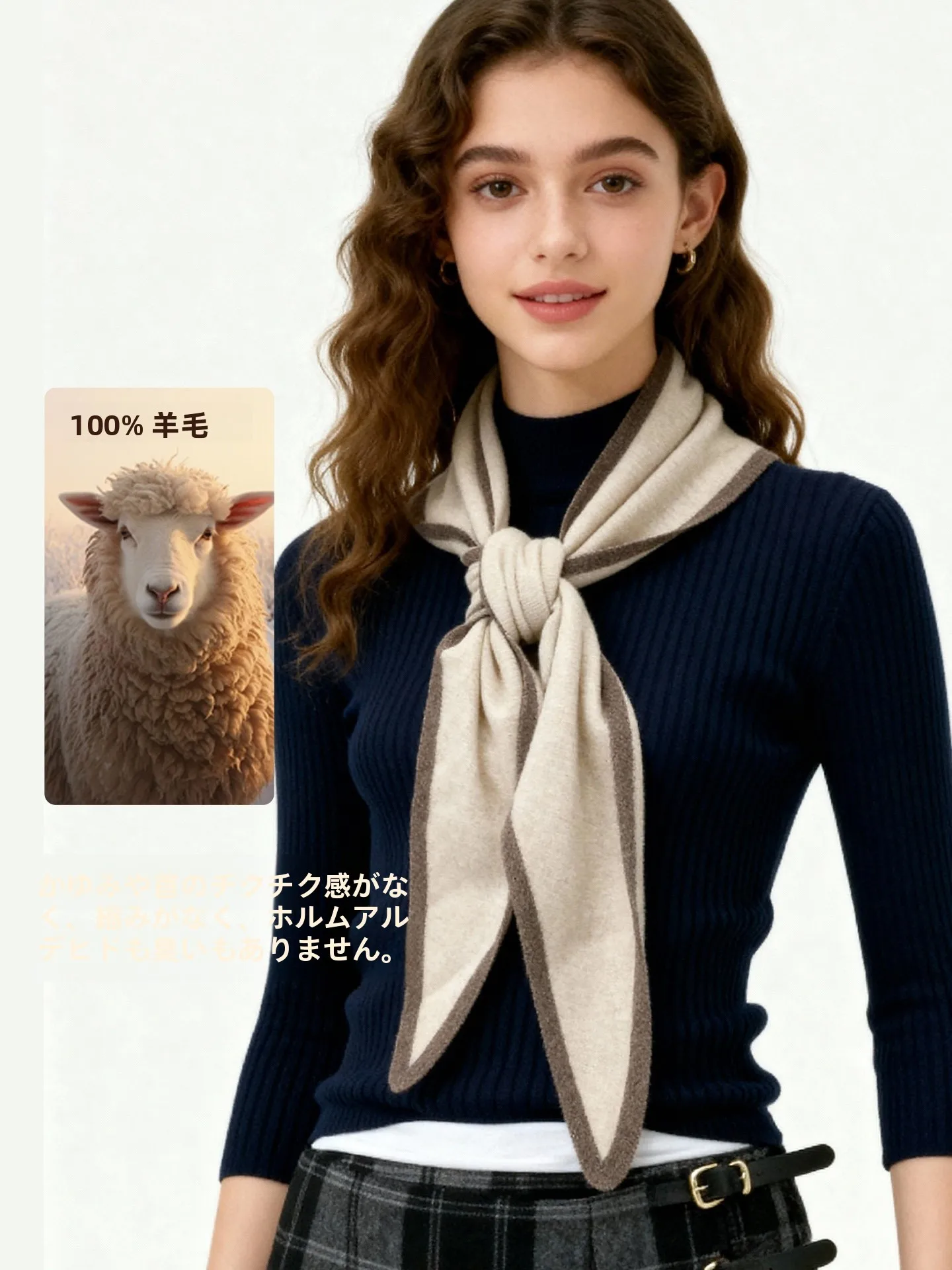 2025年新作-レディース-ニット-ウール-三角スカーフ-薄手-おしゃれ-冬-暖かい-快適-軽量-大きめ-ブランド-高級感