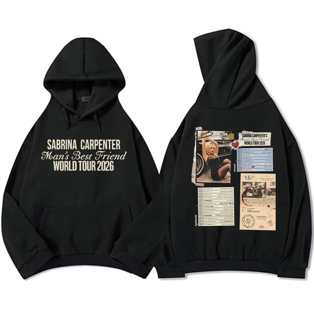 

Man's Best Friend Tour 2026 Hoodies Singer Sabrina Carpenter Graphic Sweatshirts Fleece Long Sleeve Hooded Male Pullovers Unisex
