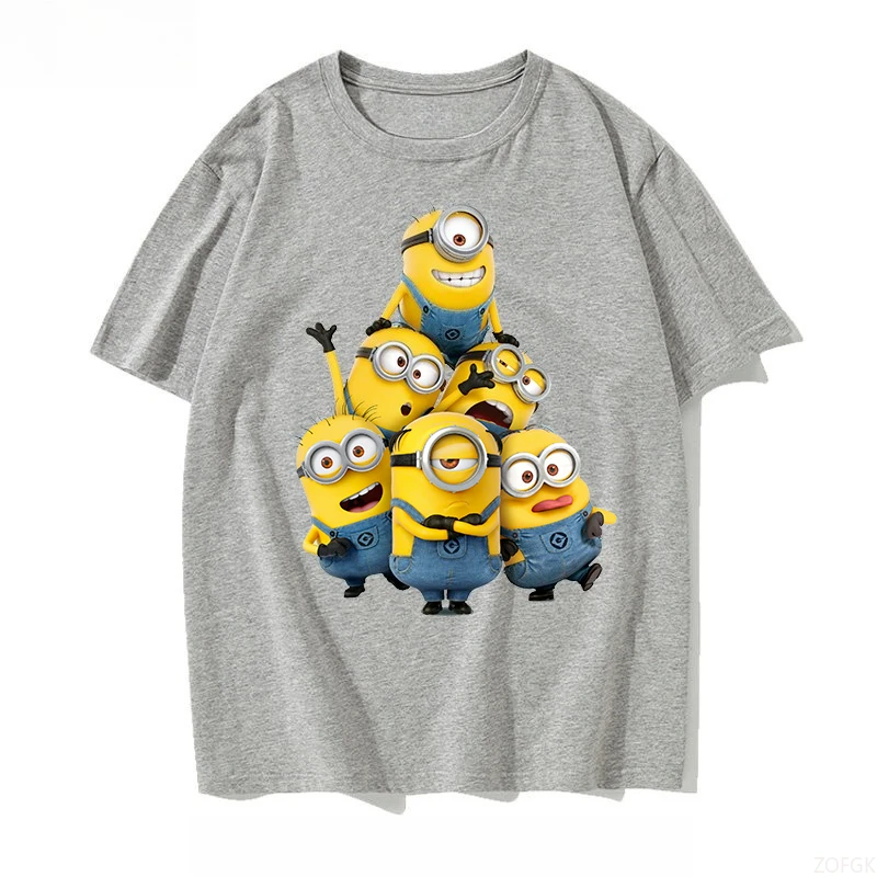 2025 Minions Short-sleeved T-shirt for Men and Women Ins Trendy Brand Loose Large Size Ulzzang Harajuku on Clothes