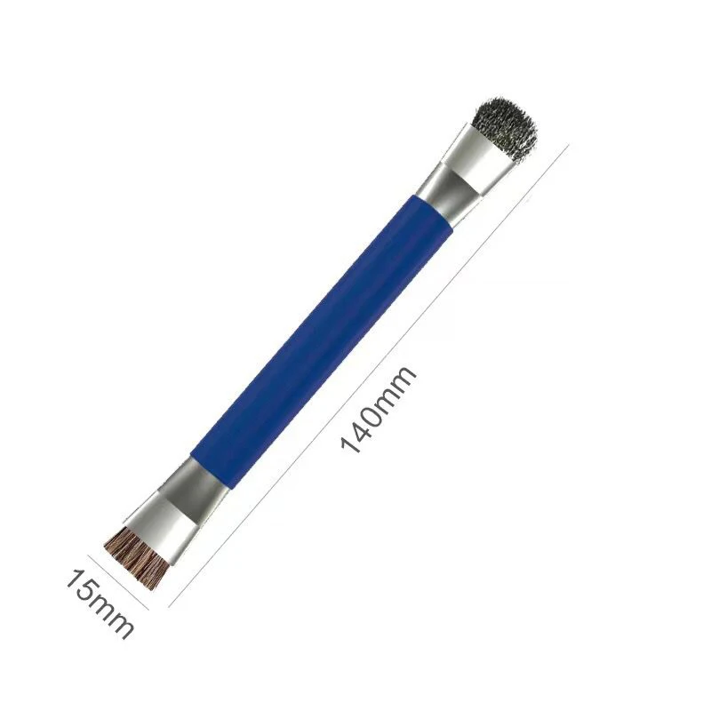 Cepillo de Metal azul/naranja, retrabajo de PCB, ESD, antipolvo estático, para teléfono móvil, tableta, PCB, BGA, reparación, limpieza de soldadura, 1 ud.