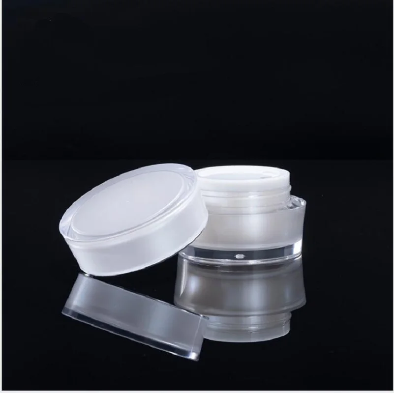 15g pearl white acrylic cone-shape plastic pot jar bottle for eye cream/day cream/essence/moisturizer/essence/skin care packing