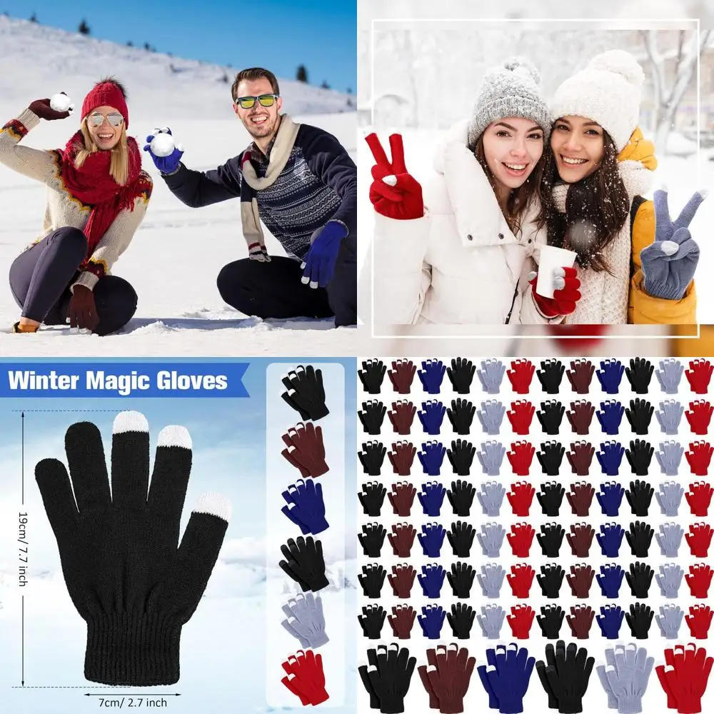 80 زوجًا من قفازات الشتاء المحبوكة بدفء في 6 ألوان للاستخدام على شاشة اللمس - مثالية للتبرعات الخيرية المسيحية