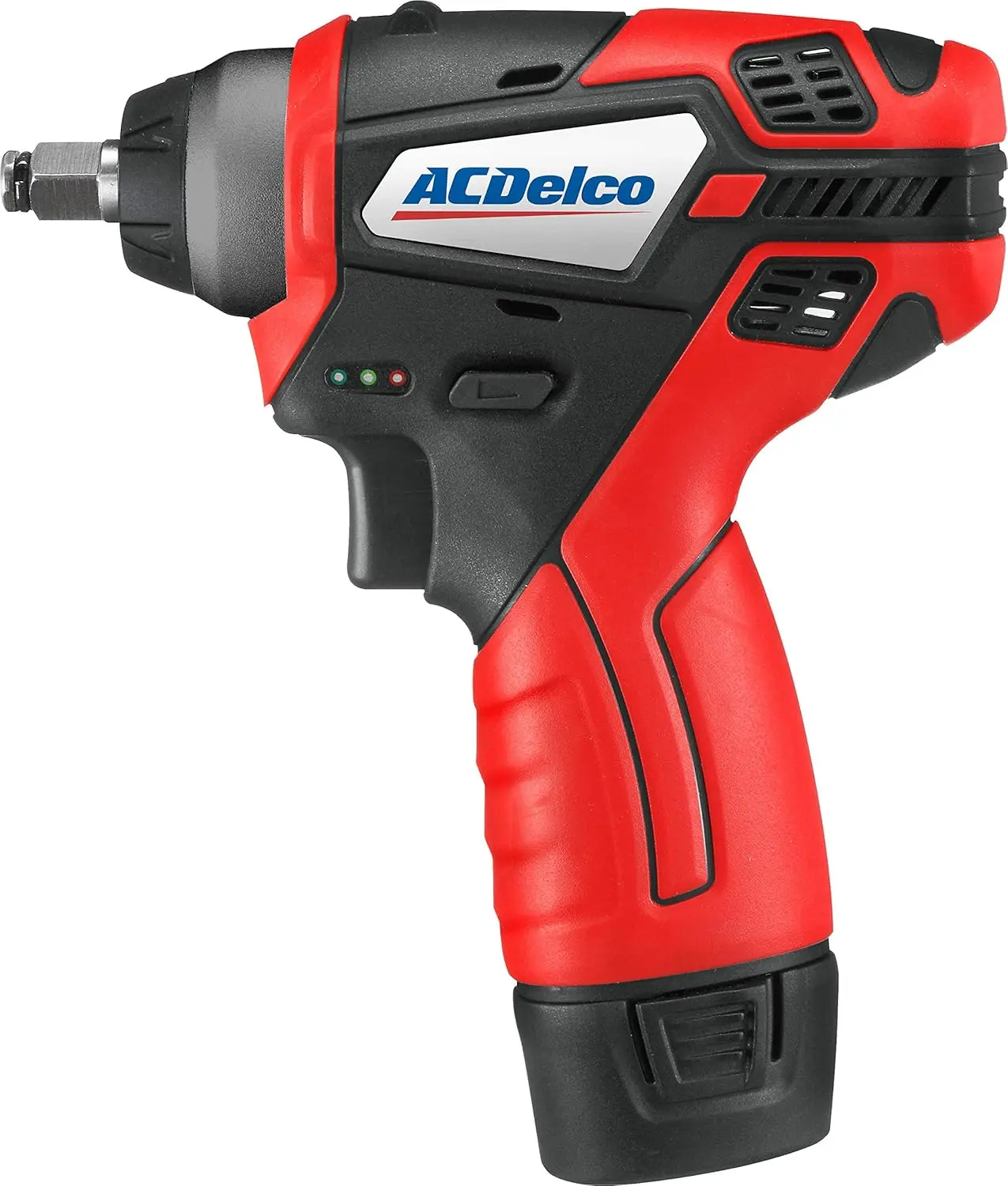 Acdelco 3/8 Power Impact Wrench 90Ft-Lbs Led Light Cordless Li-Ion 12V Max Compact Tool, Kit With 2 Batteries, Charger, G12