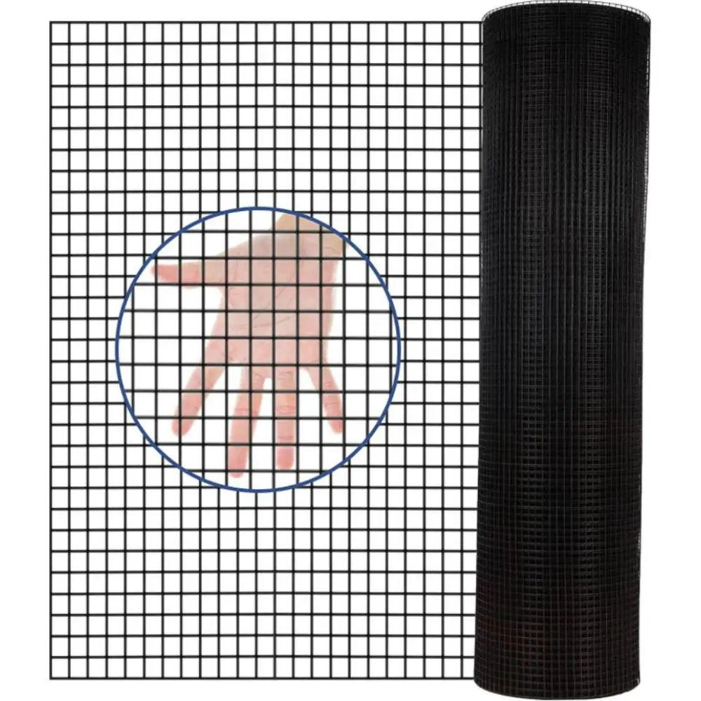 

24in×50ft Black Vinyl Coated Hardware Cloth,21Gauge1/4in,for Poultry Cage Chicken Coop Home Improvement