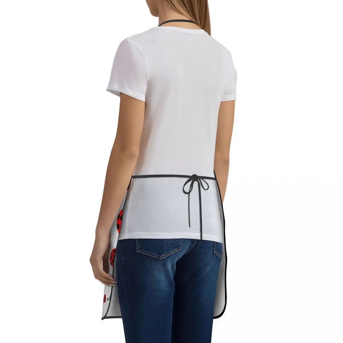 Kitchen Aprons For Woman Men Ladybug Chef Work Apron For Grill Restaurant Bar Shop Cafes Beauty Nails Studios Uniform