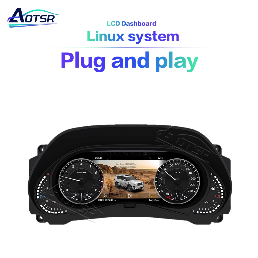 

For Nissan Patrol Y62 2010-2021 Linux System 12.3 Inch Digital Dashboard Cockpit Virtual Instrument LCD Gauge Upgrade Kit
