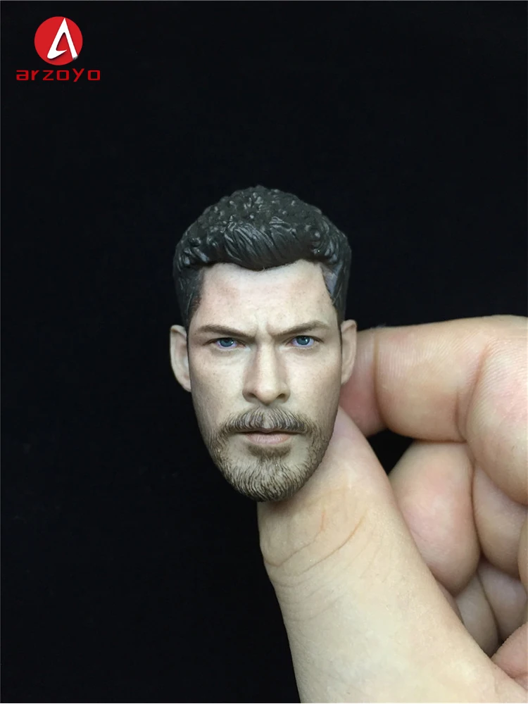 1/6 Chris Hemsworth Head Sculpt Gladiator Ver. PVC Male Head Carving Model Fit 12'' Male Soldier Action Figure Body Dolls