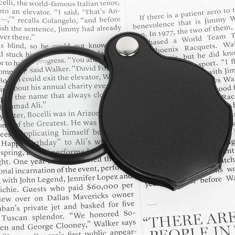 

5Pcs Folding Fold Away Pocket Magnifying Glass Magnifier Lens 3X Magnification Folding Leather Case Magnifying Glass-A73I