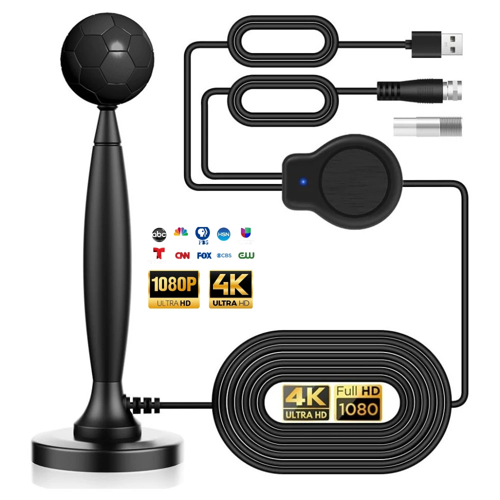 지역 채널용 스마트 TV용 증폭기 부스터가 있는 모든 스마트/구 TV용 HDTV 디지털 안테나 실내, 4K 1080P DVB-T2 지원