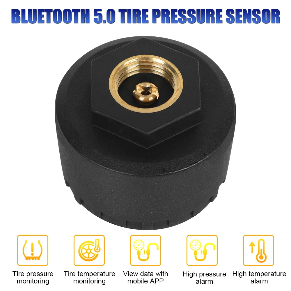 Motorcycle Tire Pressure Monitoring System, Tyre Tester, Auto Acessórios, Android, IOS, TPMS, Bluetooth 5.0, 0-100PSI