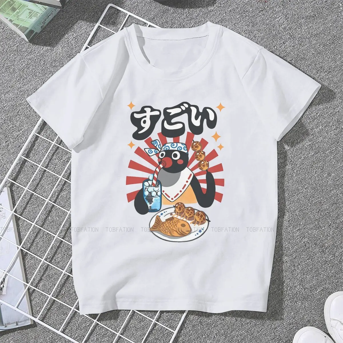 Matsuri  Women Tshirts Pingu Penguin Anime Gothic Vintage Female Clothing Loose Cotton Graphic Streetwear