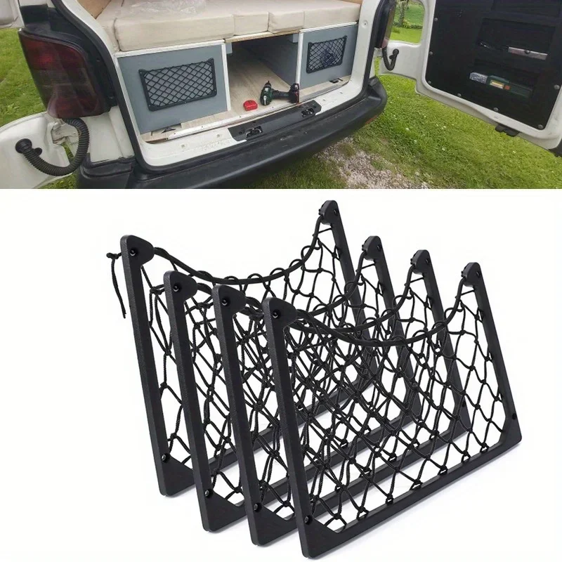 Estante de almacenamiento de malla elástica grande, estante de malla de carga para revistas, accesorios para autobuses, caravana, RV, barco, Camper, 1 ud.