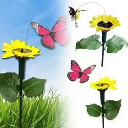 Garden Decoration Solar Powered Dancing Fluttering Home Butterflies Humming Decoration Yard Outdoor Farm Garden Bird Flying A6D6