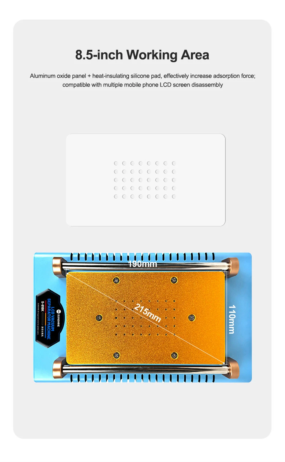 SUNSHINE S-918K-máquina separadora de vidrio LCD para iPhone, Samsung, Redmi, eliminación de pantalla LCD, separación de reparación de pegamento OCA