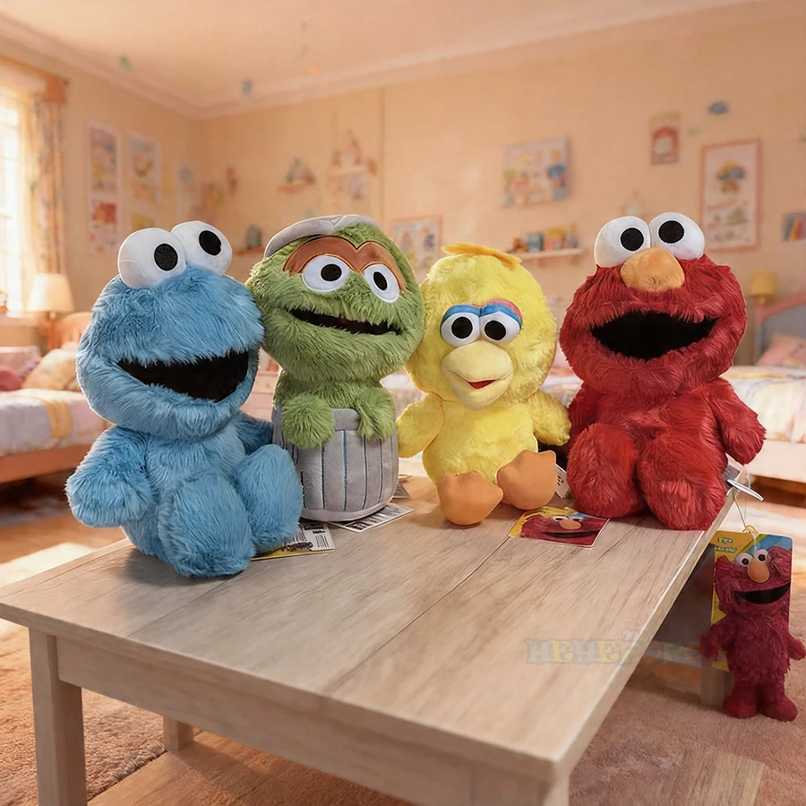 Peluche Clásico de Plaza Sésamo de 20 cm, Peluche de Big Bird, Elmo, Cookie Monster, Oscar, Muñeco de Peluche Oficial con Licencia, Regalo Encantador