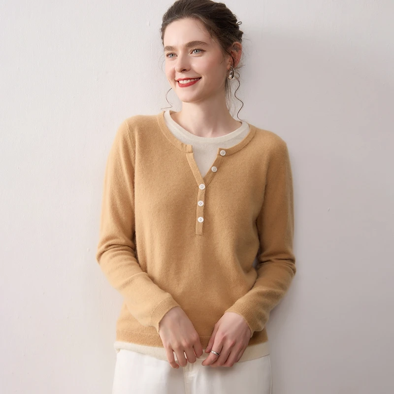 

Осень и зима, новый женский кашемировый свитер, 100% чистый кашемир, вязаный пуловер с v-образным вырезом и длинными рукавами, хит продаж, женский топ