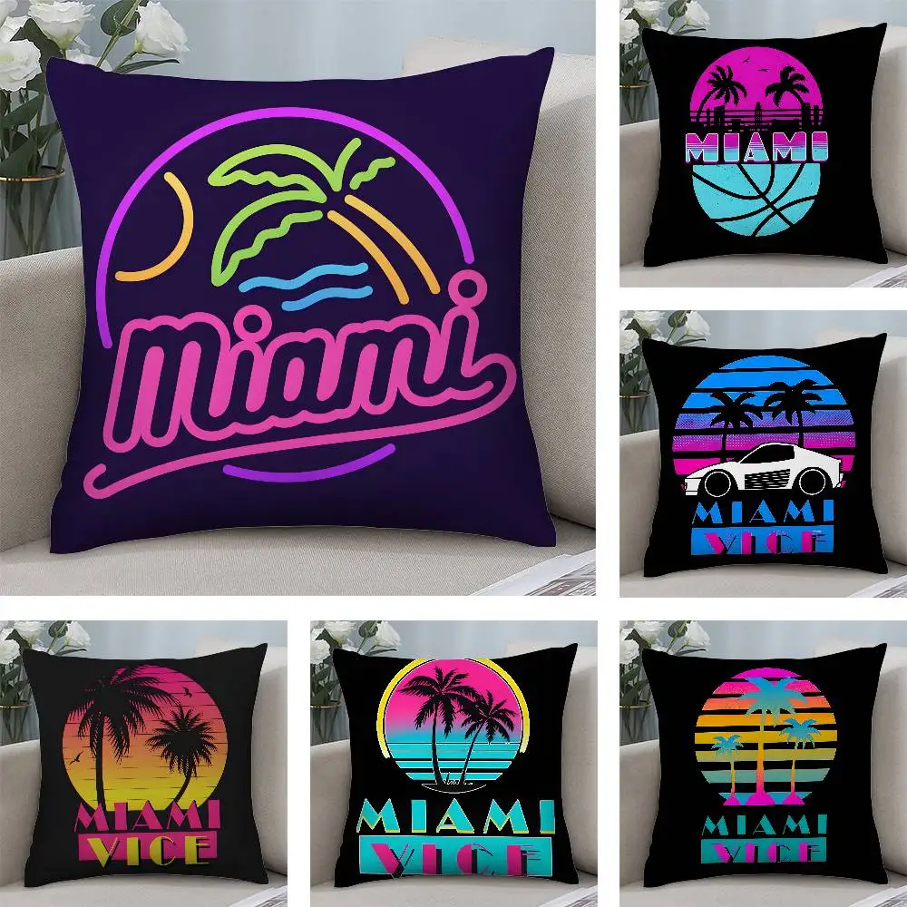 

Наволочка из фильма M-Miami Vice, квадратный двухсторонний чехол для подушки с принтом для дивана, домашней спальни, декор, подарок