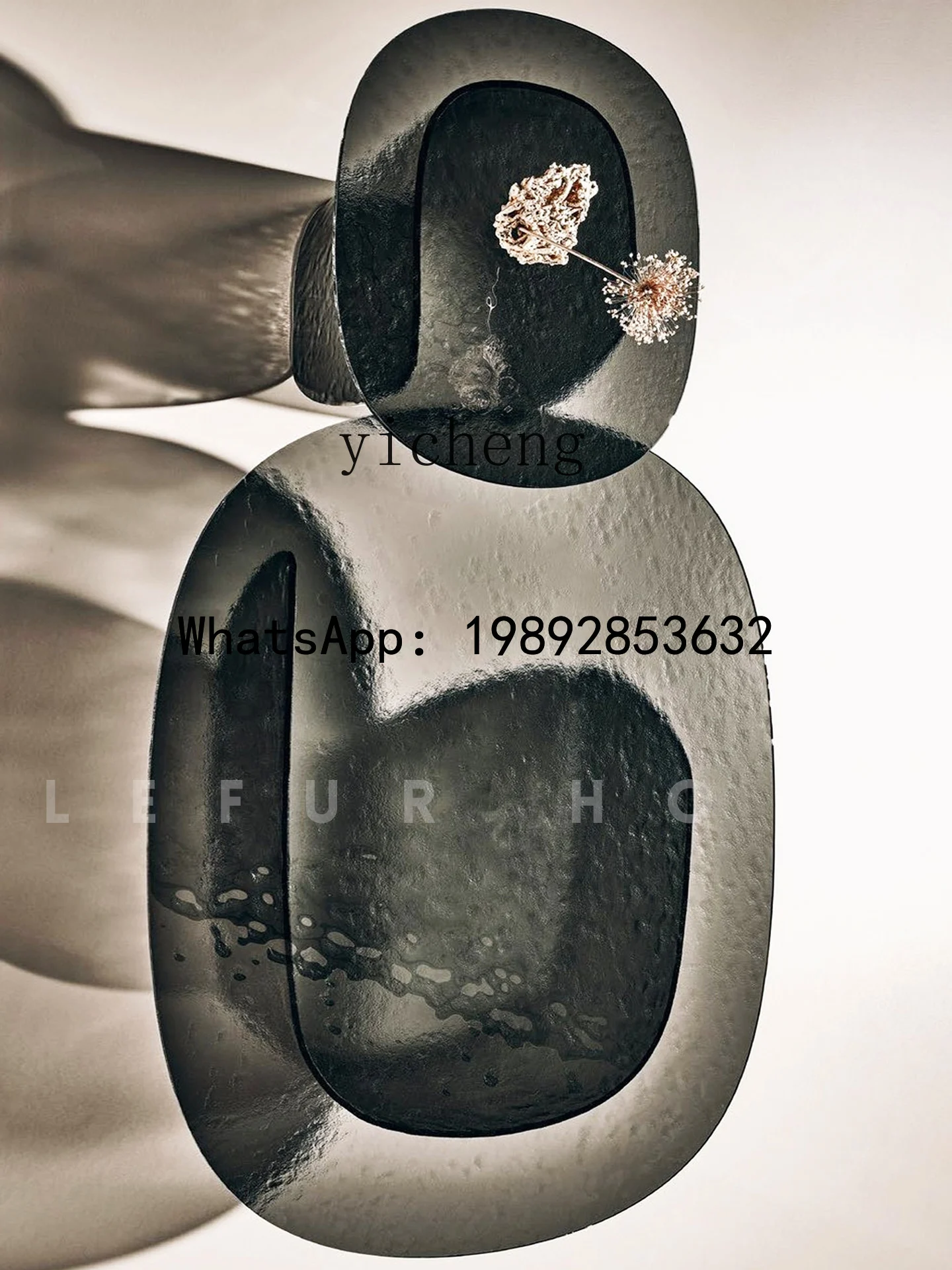 Italian Minimalist Art Glass Coffee Table Oval Living Room Home Small Apartment