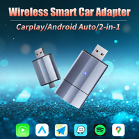 2 in 1 Wifi Carplay Box Android Auto Adapt Wireless Carplay Display Bluetooth 5.0 Type C & USB For Wired Smart Box OEM Upgrade