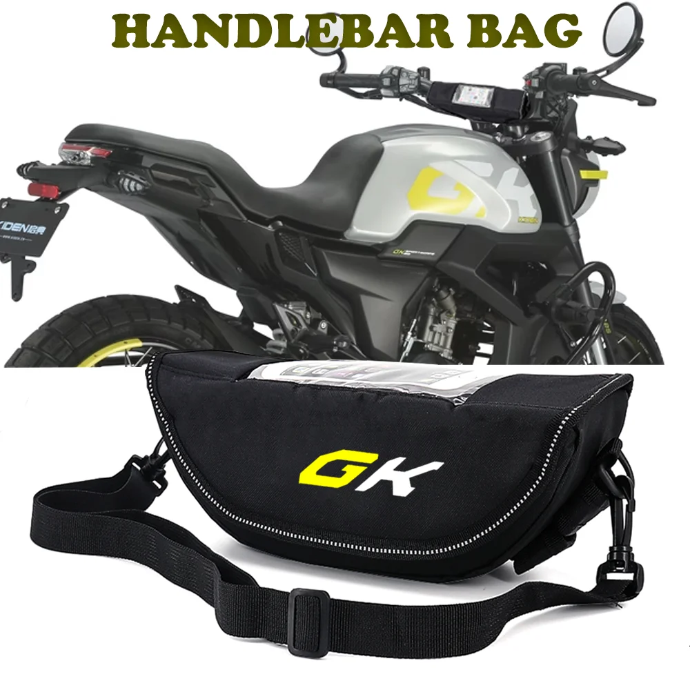 

For Zontes GK 125/155/125X Handlebar Bag Sports Motorcycle Steering Wheel Navigation Bag for 12V Motorcycle