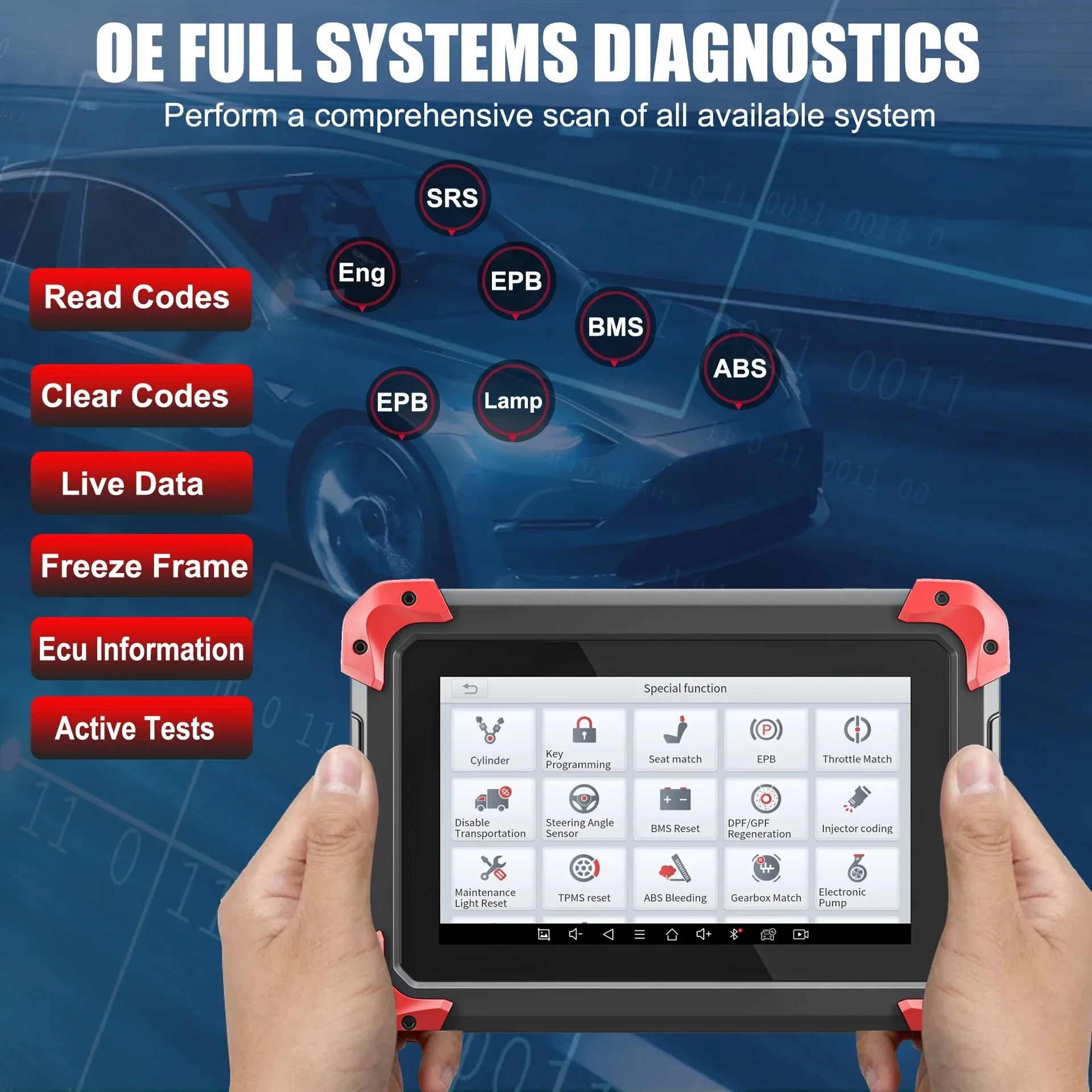 XTOOL D7 Obd2 الماسح الضوئي أداة تشخيص السيارات اختبار نشط ثنائي الاتجاه مع ترميز وحدة التحكم الإلكترونية جميع تشخيص النظام برمجة المفاتيح #4