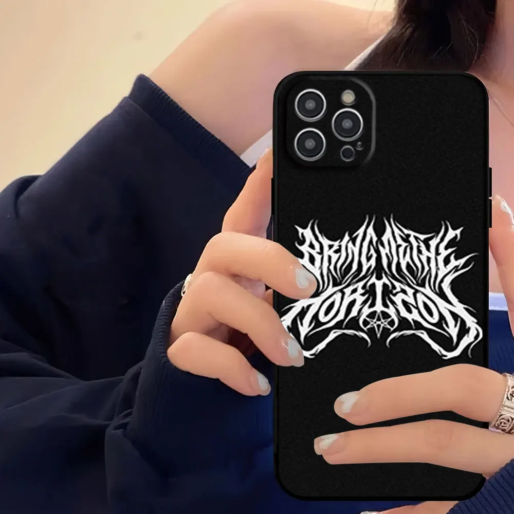 Band B-Bring Me The H-Horizon Phone Case For iPhone 16 11 12 13 14 15 Pro Max Plus Black Soft Shell