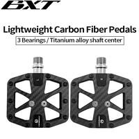 BXT Carbon Fiber Pedal Road Bicycle Pedal 3 Bearing Titanium Alloy Axle Pedal MTB Bicycle Pedal Bicycle Accessories
