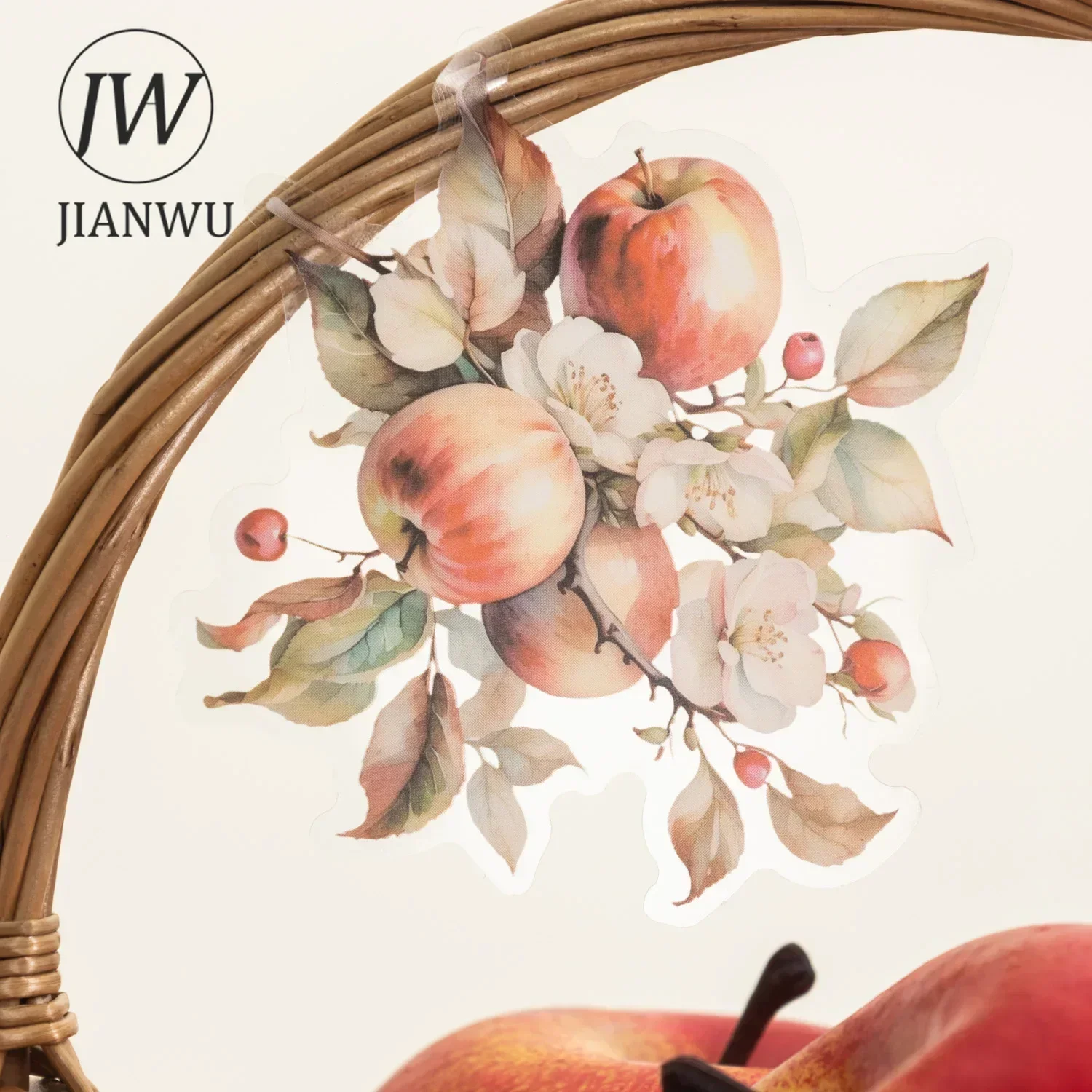 JIANWU Fruit Aroma Fills The Garden Series Vintage Flower Material Collage PET Sticker Creative DIY Journal Stationery