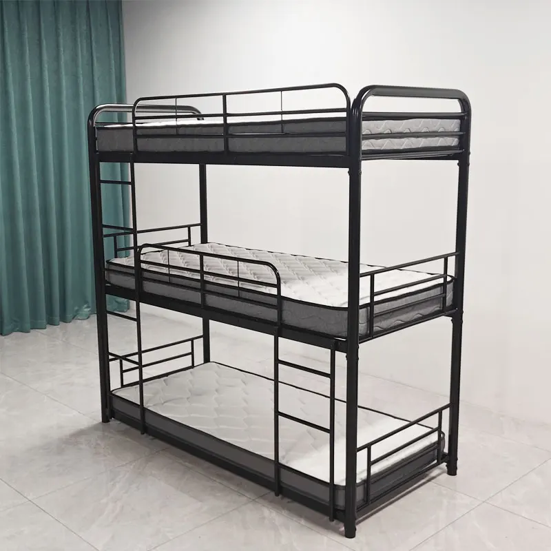 سعر المصنع، سرير ثلاثي بطابقين، تصميم معدني موفر للمساحة، ميزات قابلة للتمديد وقابلة للطي للأطفال والكبار والشقق الصغيرة