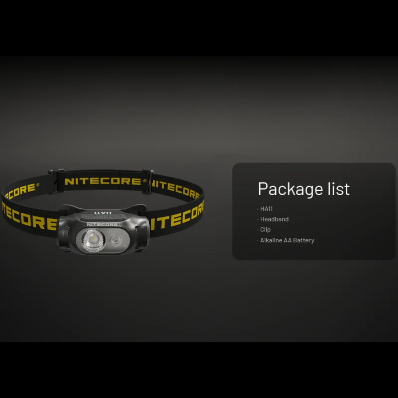 NITECORE HA11 Headlamp 240Lumens Beam color White Light+Red Light Include AA Battery