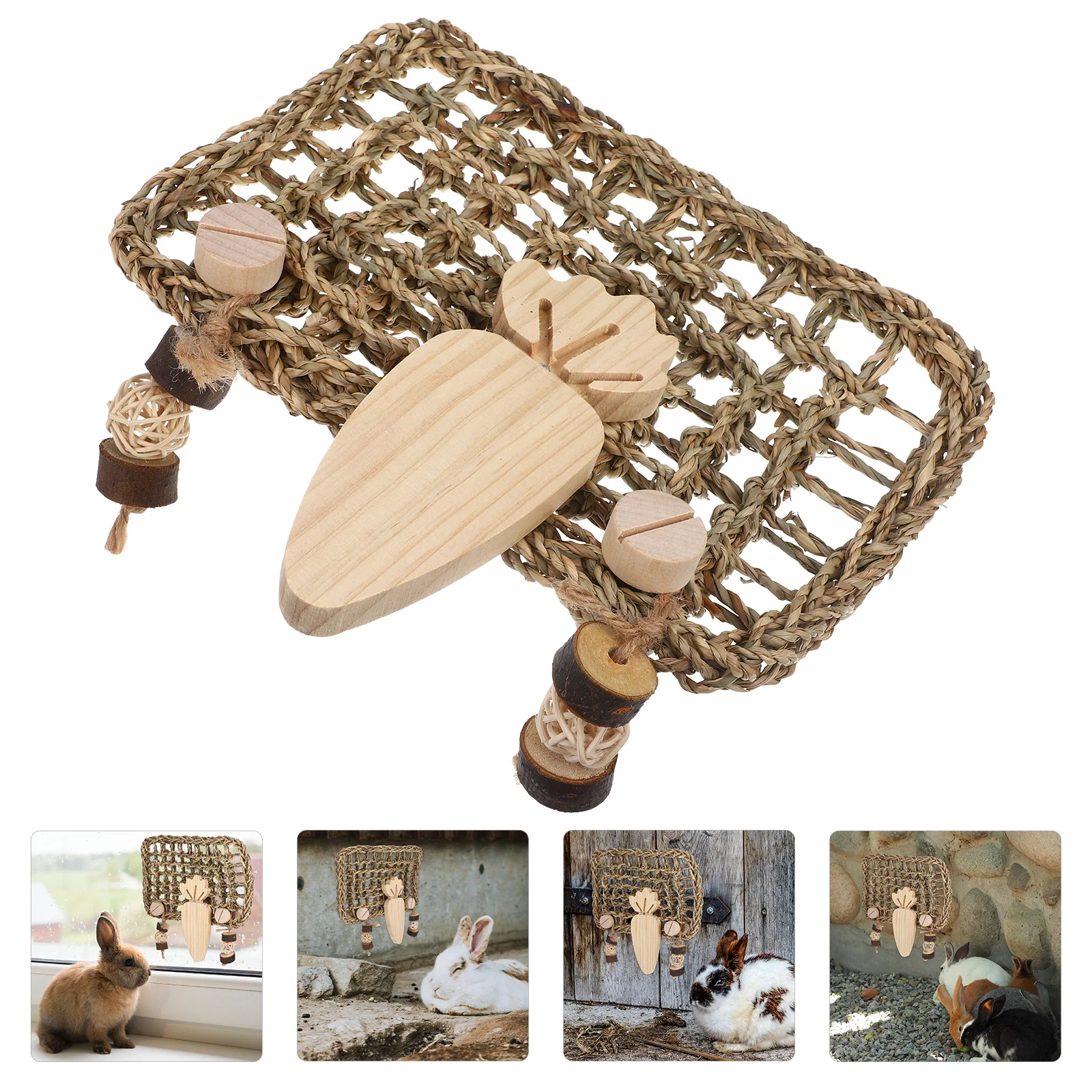

1Set Rabbit Straw Mat Natural Woven Breathable Chewing Cushion Rabbit Cage Activity Pet Supplies Hamster Bunny Guinea Pig