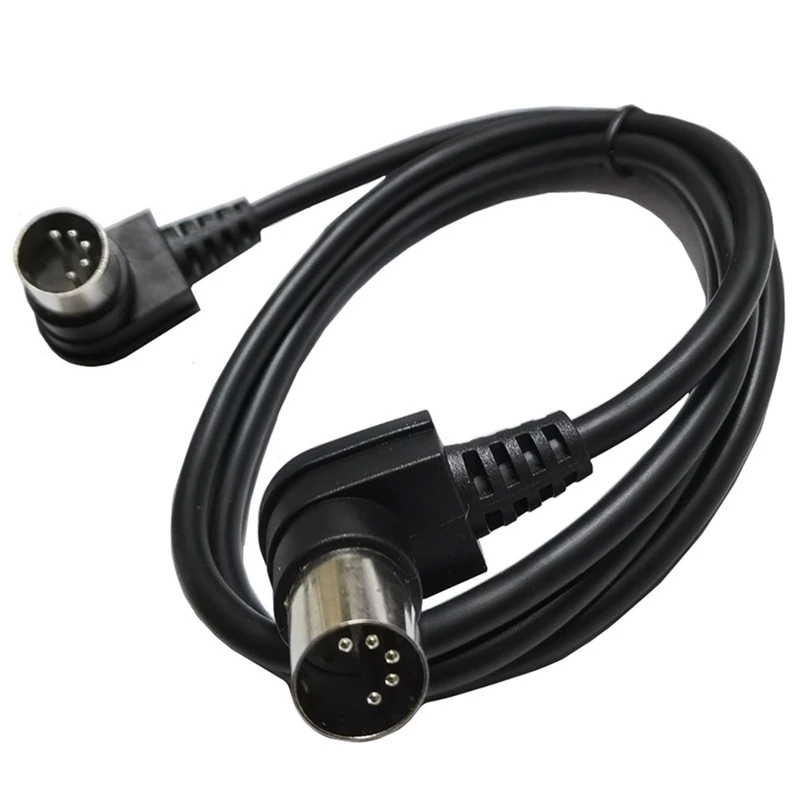 MIDI 5Pin Double 90 Degree Right Angled MIDI Audio Cable DIN Plug Socket Extension Cord Leads Speaker Plug Black 3m/1.5m 0.5m