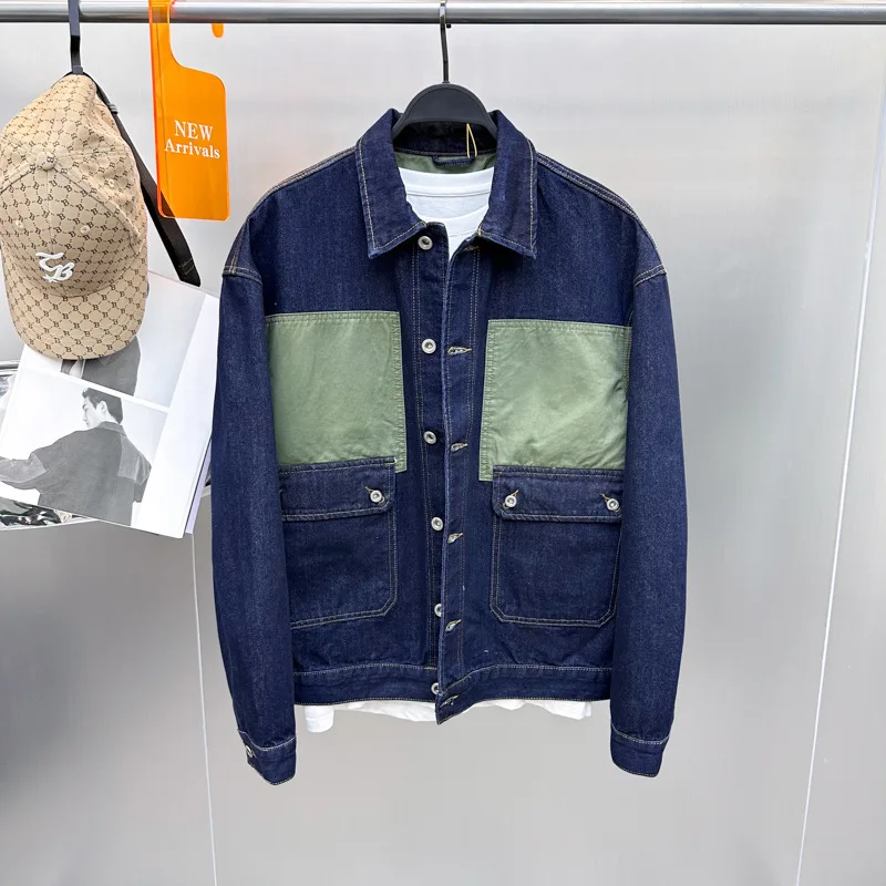 

Loose oulder Jeans Jaet for Men Spring Autumn Faionable Youth Outerwear Long Sve Regular Length Casual Sle