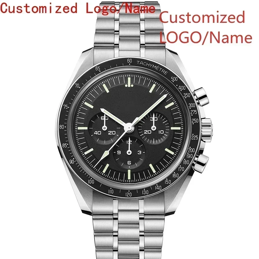 

WWATCH Store Customized Watch Luminous Ceramic Men Automatic Mechanical Watch Speed Black White Leather Sapphire 42mm
