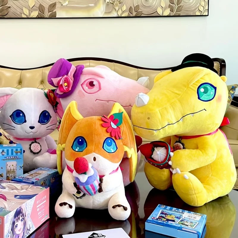Bandai Authentic Digimon Ichiban Kuji Plush Dolls Agumon Gatomon Patamon Long Grass Face Dumpling Collectibles