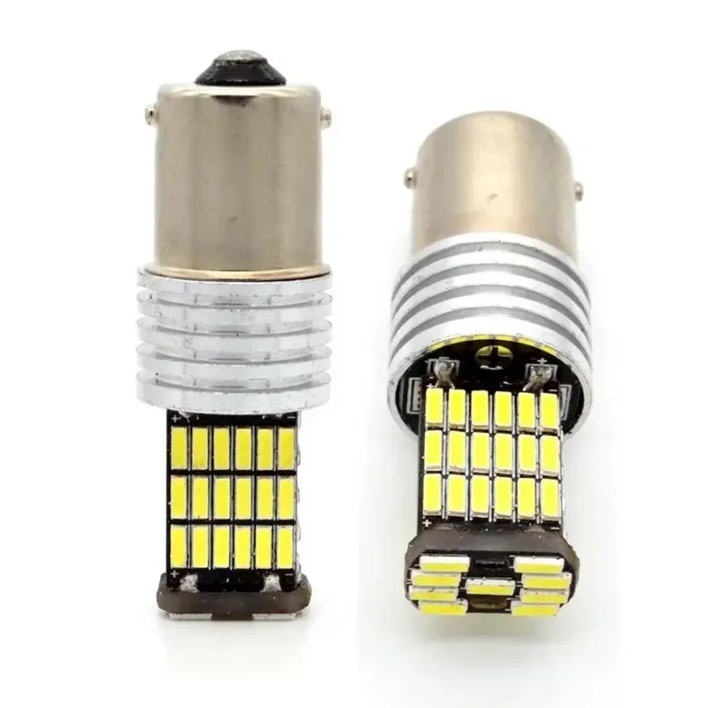 2pcs BA15S P21W 1156 1157 7440 7443 Car LED Reverse Light Bulb 45pcs 4014SMD Canbus Auto Lamp Error Free DC 12V 6000K