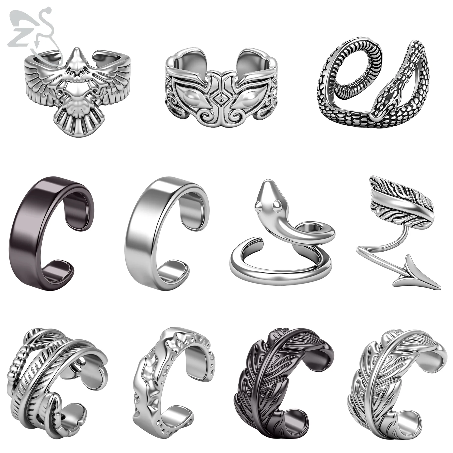 

ZS 1PC Punk Rock Ear Clip Stainless Steel Earring for Men No Piercing Ear Cuff Snake Shape Cartilage Earring Body Jewelry ﻿