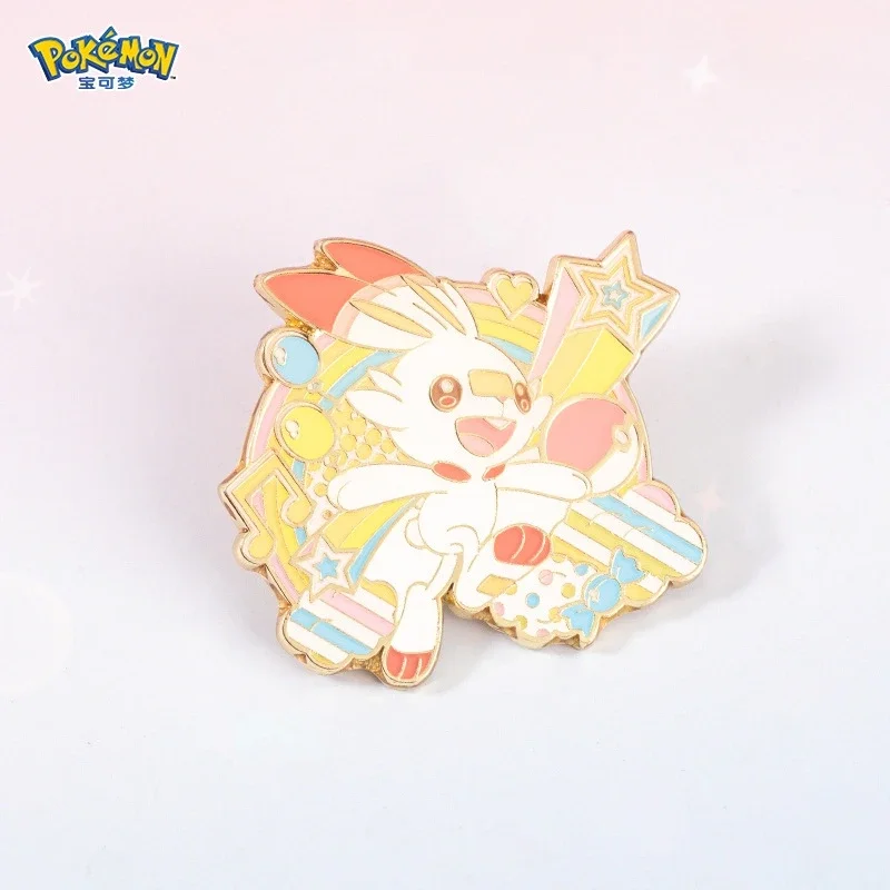 Pokémon Cartoon Broches Roze Kawaii Pikachu Eevee Ponyta Morpeko Scorbunny Anime Figuren Sieraden Metalen Badge Emaille Revers Geschenken