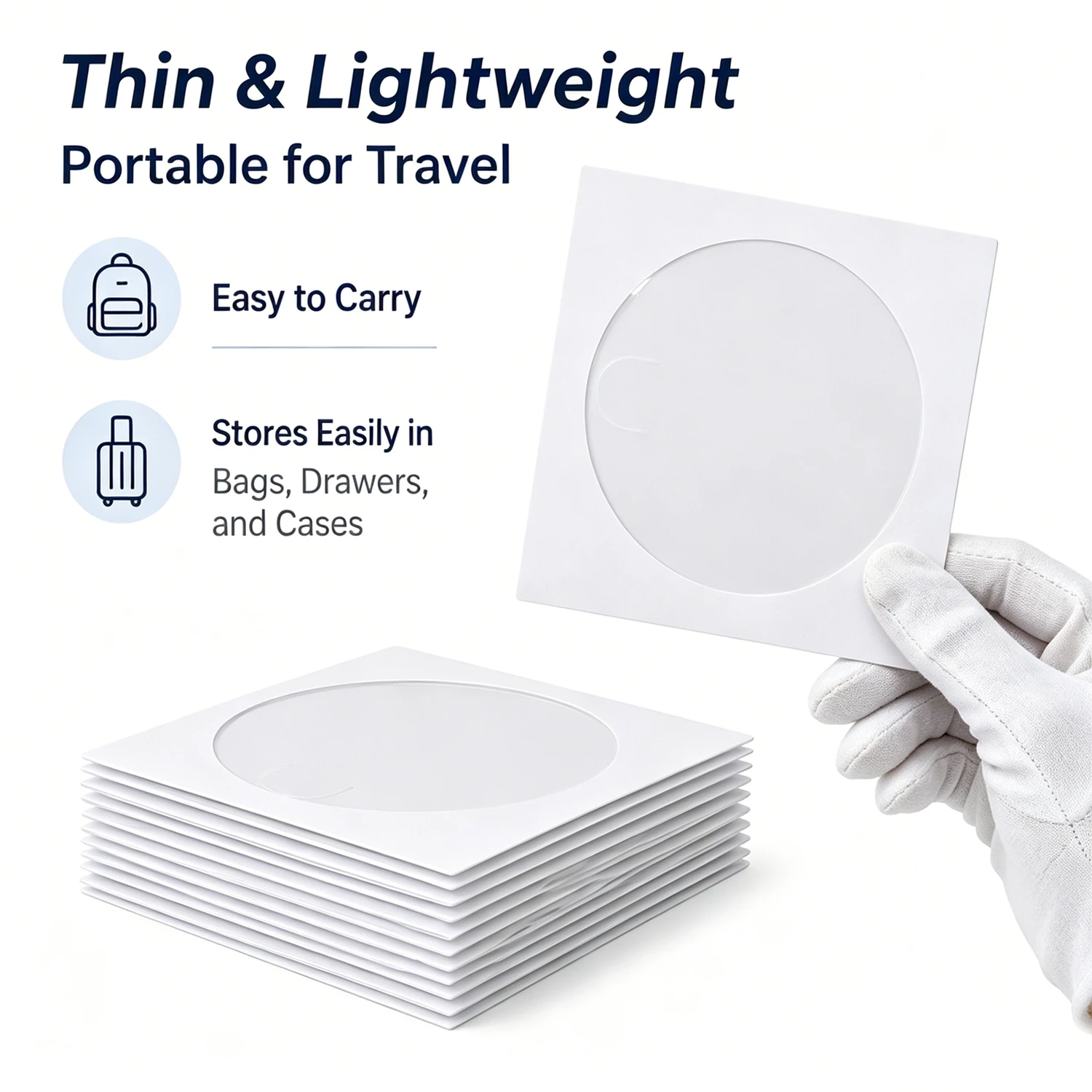 50-200Pcs 12.5cm CD/DVD Paper Sleeves, Clear Window Envelopes with Flap, White Disc Storage Bags for Jewel Cases