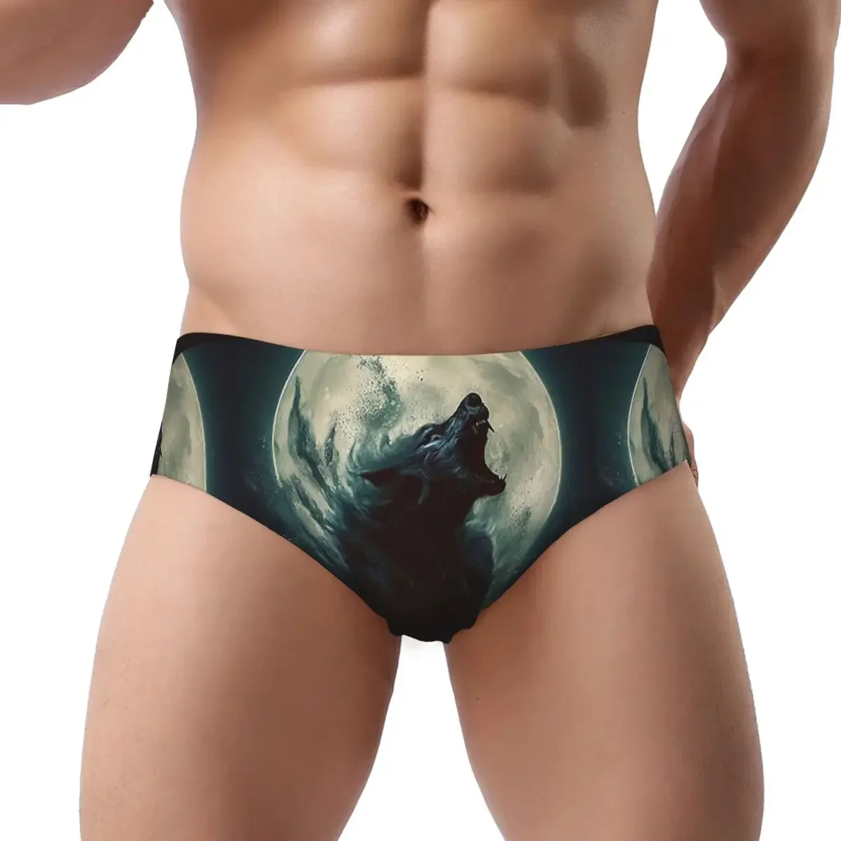 Wolfman Werewolf Curse Of The Night Moon 6 Men Triangle Panties Ventilate Boxer Underpants Short Underwear for Homme Man