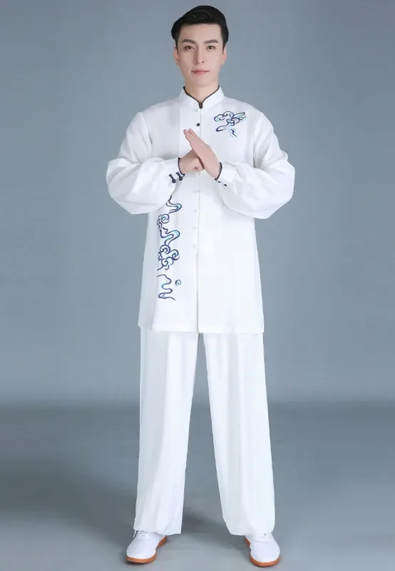 

Summer Tai Chi Clothes Wrinkle Free Wushu Clothing Kung Fu White Women Men Martial Art Uniform Breathable 2022 New Style Men