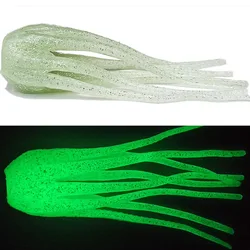 1PC 글로우 트롤링 루어 문어 오징어 스커트 미끼 빅 게임 드래그 낚시 루어 테일 낚시 액세서리