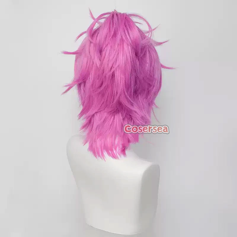 Cosersea Machi Cosplay Pruiken Hunter × Hunter Machi 35 cm Vrouwen Korte Rechte Roze Party Cos Pruik Synthetisch Haar Hittebestendige