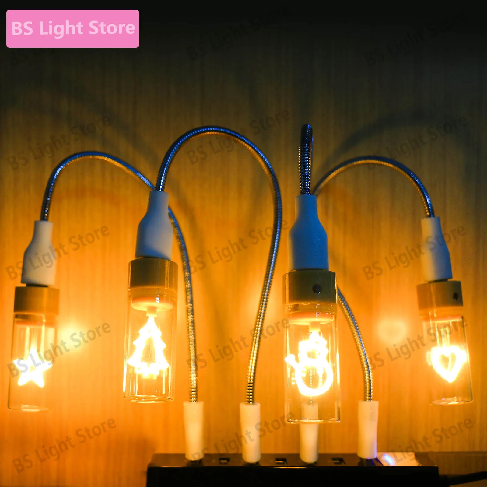 مجموعة من أضواء LED 5 فولت ثلاثة أوضاع خيوط إبداعية لمبات إضاءة إديسون الرجعية لتزيين الغرفة لمبة إضاءة ليلية لعيد الميلاد والعام الجديد