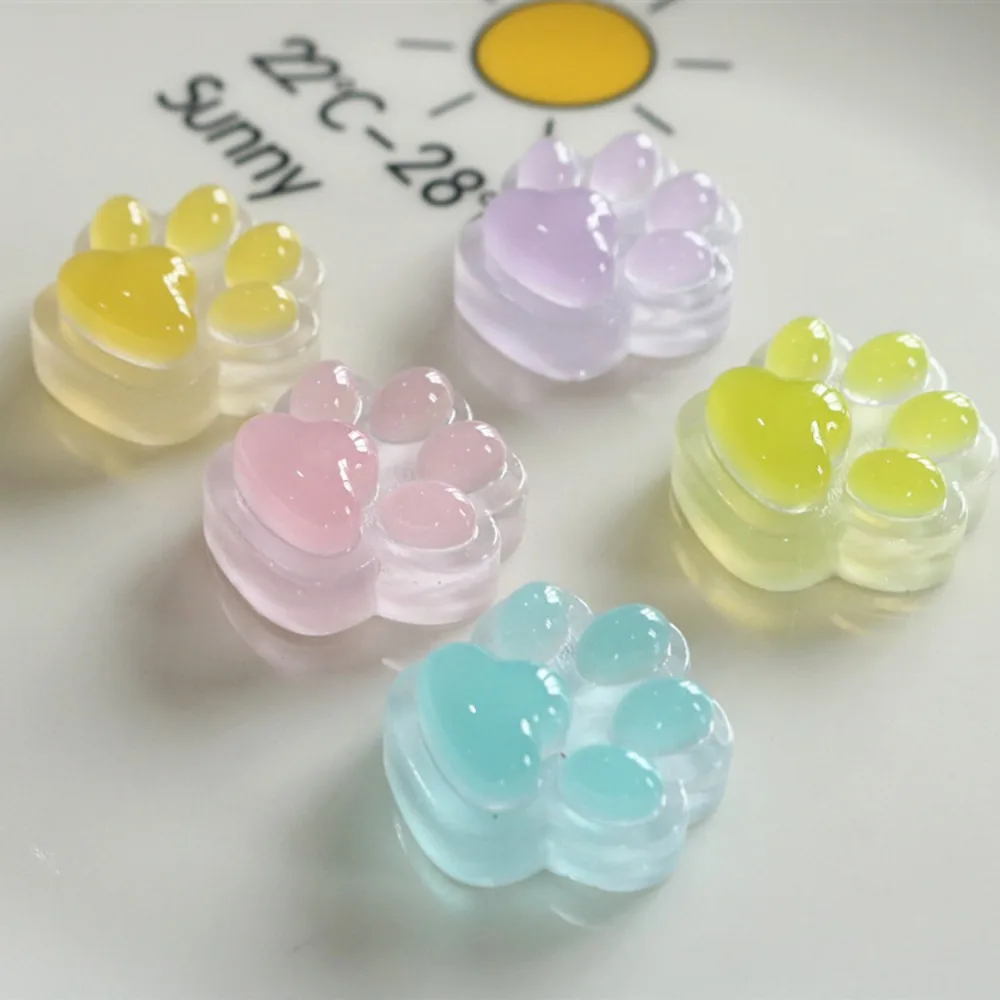 5pcs Cute Cartoon Kawaii dog pawl Flat Back Resin DIY Scrapbooking Cabochons Decoration Accessories